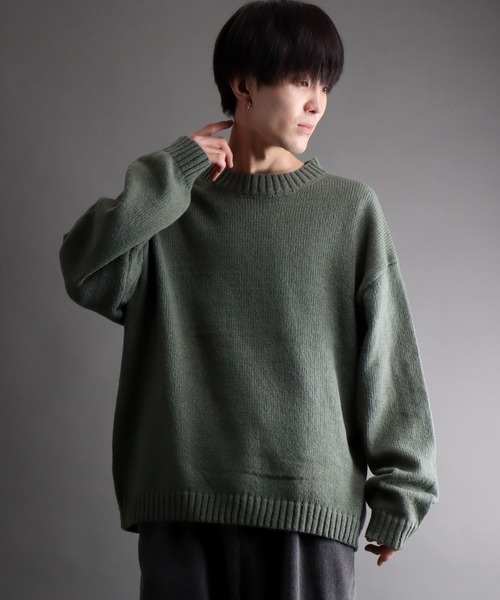 SITRY（シトリー）の「mohair like crew neck sweater/モヘア ライク クルーネック セーター/ニット（ニット/セーター・メンズ・カーキ/ブルー/ネイビー/ブラック・M/L）」の19枚目の写真