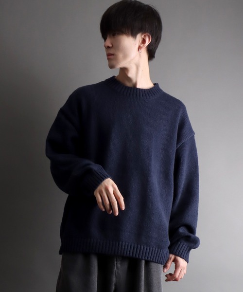 SITRY（シトリー）の「mohair like crew neck sweater/モヘア ライク クルーネック セーター/ニット（ニット/セーター・メンズ・カーキ/ブルー/ネイビー/ブラック・M/L）」の15枚目の写真