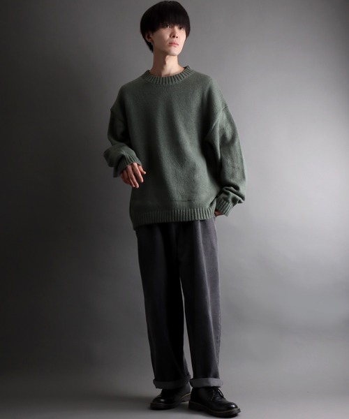 SITRY（シトリー）の「mohair like crew neck sweater/モヘア ライク クルーネック セーター/ニット（ニット/セーター・メンズ・カーキ/ブルー/ネイビー/ブラック・M/L）」の21枚目の写真