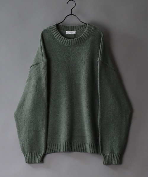 SITRY（シトリー）の「mohair like crew neck sweater/モヘア ライク クルーネック セーター/ニット（ニット/セーター・メンズ・カーキ/ブルー/ネイビー/ブラック・M/L）」の7枚目の写真