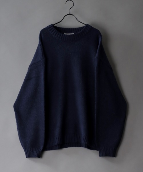 SITRY（シトリー）の「mohair like crew neck sweater/モヘア ライク クルーネック セーター/ニット（ニット/セーター・メンズ・カーキ/ブルー/ネイビー/ブラック・M/L）」の5枚目の写真