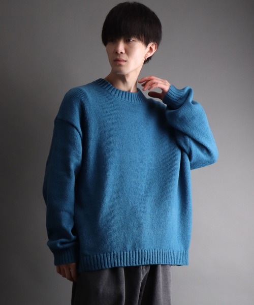 SITRY（シトリー）の「mohair like crew neck sweater/モヘア ライク クルーネック セーター/ニット（ニット/セーター・メンズ・カーキ/ブルー/ネイビー/ブラック・M/L）」の10枚目の写真