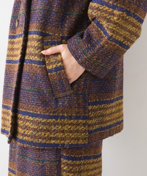 OMNES（オムネス）の「起毛リングチェックダブルテーラードジャケット（テーラードジャケット・レディース・グリーン/ブラウン/グレー・FREE）」の21枚目の写真