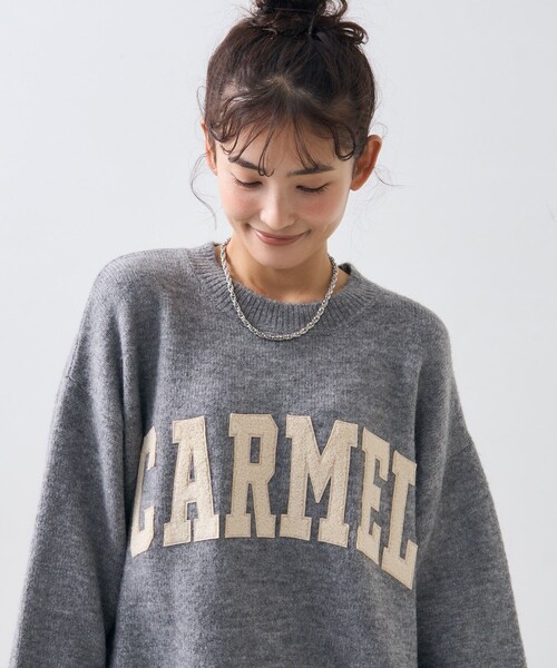 FREAK'S STORE(フリークスストア)の「サガラワッペン ロゴニット/ ビッグシルエットプルオーバーニット(ニット/セーター・レディース・ネイビー/オフホワイト/ワインレッド/グレー・フリ-)」の7枚目の写真