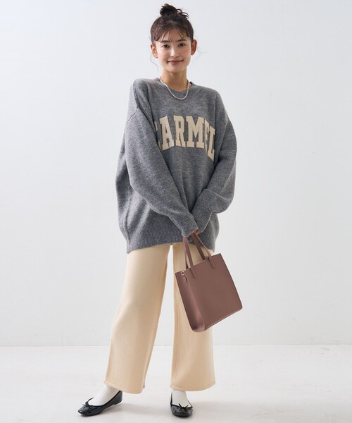 FREAK'S STORE(フリークスストア)の「サガラワッペン ロゴニット/ ビッグシルエットプルオーバーニット(ニット/セーター・レディース・ネイビー/オフホワイト/ワインレッド/グレー・フリ-)」の9枚目の写真