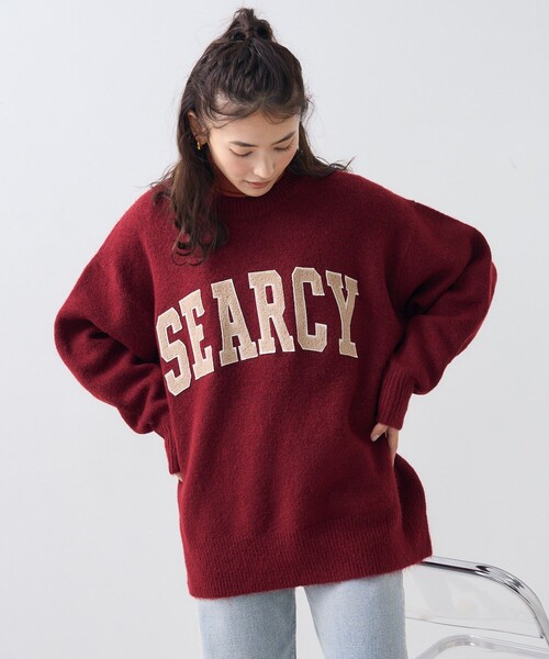 FREAK'S STORE(フリークスストア)の「サガラワッペン ロゴニット/ ビッグシルエットプルオーバーニット(ニット/セーター・レディース・ネイビー/オフホワイト/ワインレッド/グレー・フリ-)」の13枚目の写真