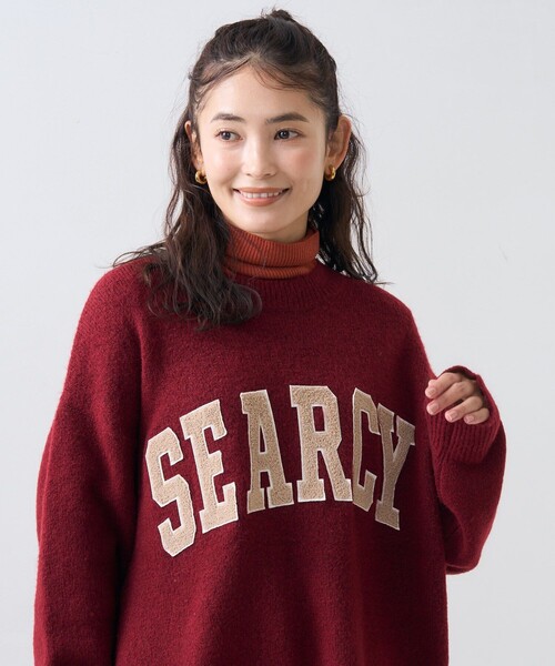 FREAK'S STORE(フリークスストア)の「サガラワッペン ロゴニット/ ビッグシルエットプルオーバーニット(ニット/セーター・レディース・ネイビー/オフホワイト/ワインレッド/グレー・フリ-)」の15枚目の写真