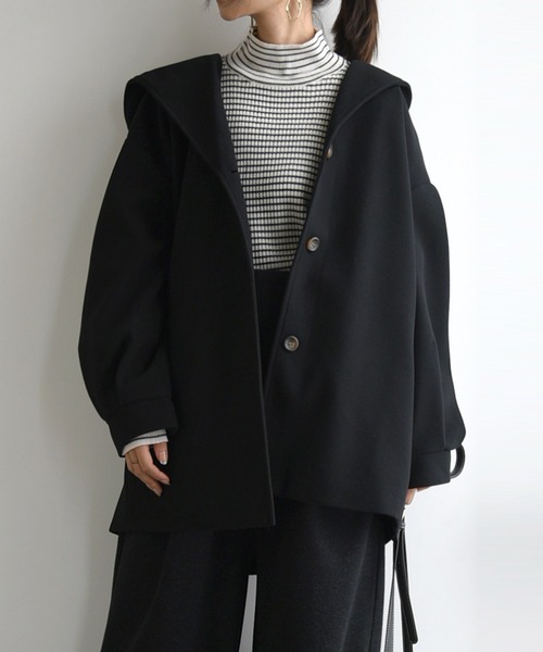 and it_（アンドイット）の「フードミドルコート（その他アウター・レディース・ブラック/ブラウン/アイボリー・M）」の13枚目の写真