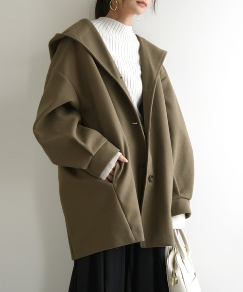 and it_（アンドイット）の「フードミドルコート（その他アウター・レディース・ブラック/ブラウン/アイボリー・M）」の14枚目の写真