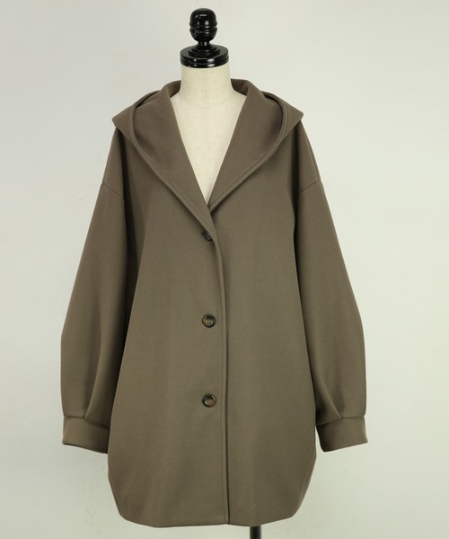 and it_（アンドイット）の「フードミドルコート（その他アウター・レディース・ブラック/ブラウン/アイボリー・M）」の5枚目の写真