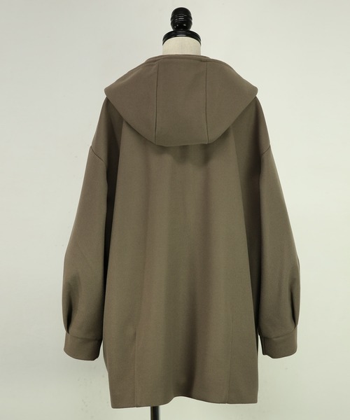 and it_（アンドイット）の「フードミドルコート（その他アウター・レディース・ブラック/ブラウン/アイボリー・M）」の7枚目の写真