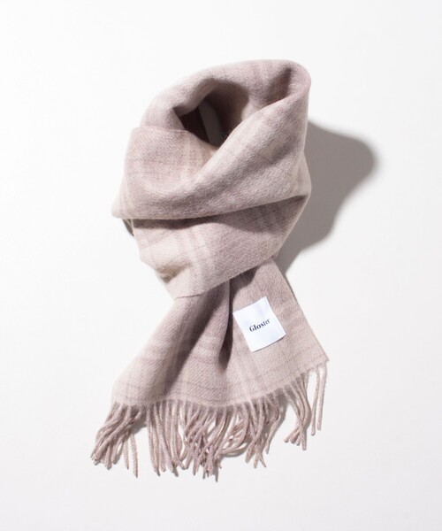 GLOSTER（グロスター）の「【GLOSTER/グロスター】カシミヤブレンドウールマフラー リバーシブル (無地/チェック)（マフラー・メンズ・グリーン系その他/ホワイト系その他2/ブラック系その他/ブラック系その他2/ブルー系その他7/ブルー系その他/ホワイト系その他3/ネイビー系・FREE）」の2枚目の写真