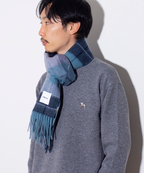 GLOSTER（グロスター）の「【GLOSTER/グロスター】カシミヤブレンドウールマフラー リバーシブル (無地/チェック)（マフラー・メンズ・グリーン系その他/ホワイト系その他2/ブラック系その他/ブラック系その他2/ブルー系その他7/ブルー系その他/ホワイト系その他3/ネイビー系・FREE）」の13枚目の写真