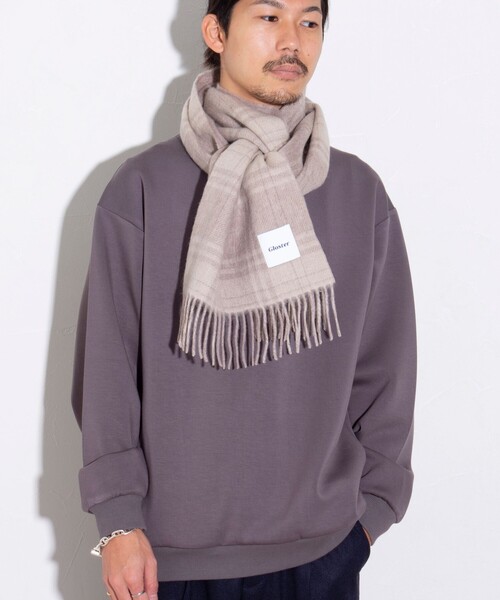 GLOSTER（グロスター）の「【GLOSTER/グロスター】カシミヤブレンドウールマフラー リバーシブル (無地/チェック)（マフラー・メンズ・グリーン系その他/ホワイト系その他2/ブラック系その他/ブラック系その他2/ブルー系その他7/ブルー系その他/ホワイト系その他3/ネイビー系・FREE）」の17枚目の写真