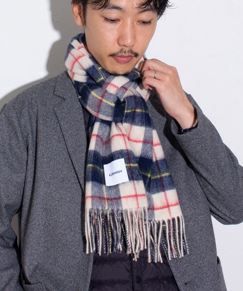 GLOSTER（グロスター）の「【GLOSTER/グロスター】カシミヤブレンドウールマフラー リバーシブル (無地/チェック)（マフラー・メンズ・グリーン系その他/ホワイト系その他2/ブラック系その他/ブラック系その他2/ブルー系その他7/ブルー系その他/ホワイト系その他3/ネイビー系・FREE）」の21枚目の写真