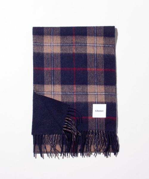 GLOSTER（グロスター）の「【GLOSTER/グロスター】カシミヤブレンドウールマフラー リバーシブル (無地/チェック)（マフラー・メンズ・グリーン系その他/ホワイト系その他2/ブラック系その他/ブラック系その他2/ブルー系その他7/ブルー系その他/ホワイト系その他3/ネイビー系・FREE）」の22枚目の写真