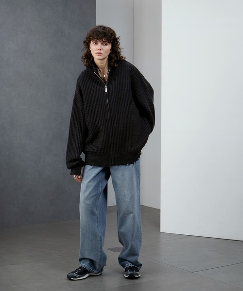 ENDER PRODUCTS（エンダープロダクツ）の「3Dジャガードダメージ ビッグシルエット ドライバーズニット【ENDER PRODUCTS/エンダープロダクツ】（ニット/セーター・メンズ・ブルー/ブラック/グレイッシュベージュ・M/L）」の22枚目の写真