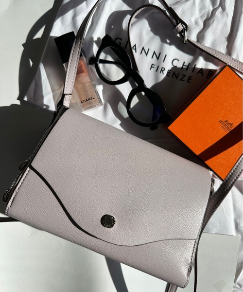 Legato Largo（レガートラルゴ）の「Legato Largo / かるいかばんPUお財布ショルダー / LG-P0113Z（ショルダーバッグ・レディース・ブラック/ラベンダー/アイボリー/シルバー/ベージュ/キャメル/オリーブ/ライトブルー/イエロー・ONESIZE）」の6枚目の写真