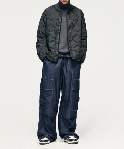 GENXDER(ノンジェンダー)の「【genxder】 ユニセックス 裾絞りポケットデニムカーゴパンツ(カーゴパンツ・メンズ・インディゴブルー/ブラック・SMALL/MEDIUM/LARGE)」の13枚目の写真