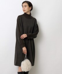 OPAQUE.CLIP | 圧縮ウール調ジャージ×リブニット ミディワンピース【洗濯機洗い可】(ワンピース)