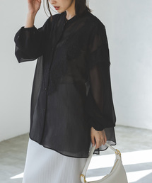 Noble | リバーレーストリミングシフォンブラウス(シャツ/ブラウス)