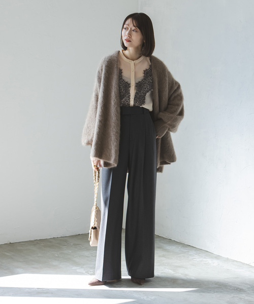 Noble（ノーブル）の「リバーレーストリミングシフォンブラウス（シャツ/ブラウス・レディース・ベージュ/ホワイト/ブラック・FREE）」の15枚目の写真