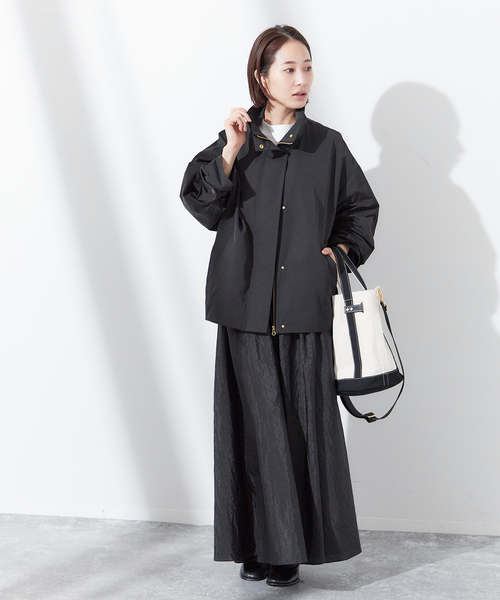 journal standard L'essage（ジャーナルスタンダードレサージュ）の「PL/コットンスタンドブルゾン（ブルゾン・レディース・ブラック/ベージュ・FREE）」の9枚目の写真