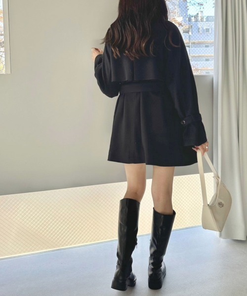 OLIVE des OLIVE（オリーブデオリーブ）の「マルチカラーヨークミドルコート　1032080100（ステンカラーコート・レディース・チャコールグレー/アイボリー/ブラック・FREE）」の19枚目の写真