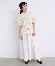C/ピクニック刺繍 ポロシャツを使った人気ファッションコーディネート