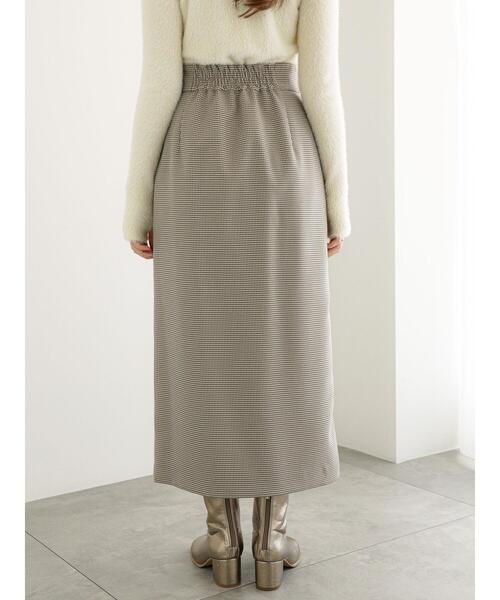 Te chichi(テチチ)の「チェックロングタイトスカート(セットアップ可)(スカート・レディース・ベージュ・F)」の3枚目の写真