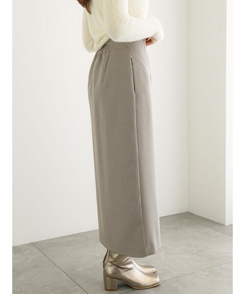 Te chichi(テチチ)の「チェックロングタイトスカート(セットアップ可)(スカート・レディース・ベージュ・F)」の6枚目の写真