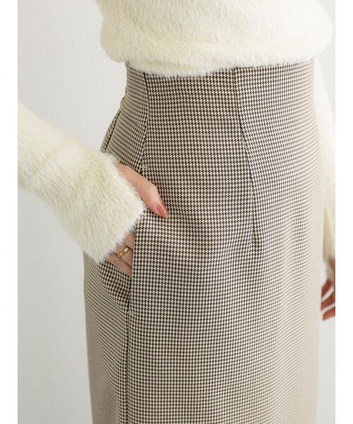 Te chichi(テチチ)の「チェックロングタイトスカート(セットアップ可)(スカート・レディース・ベージュ・F)」の7枚目の写真