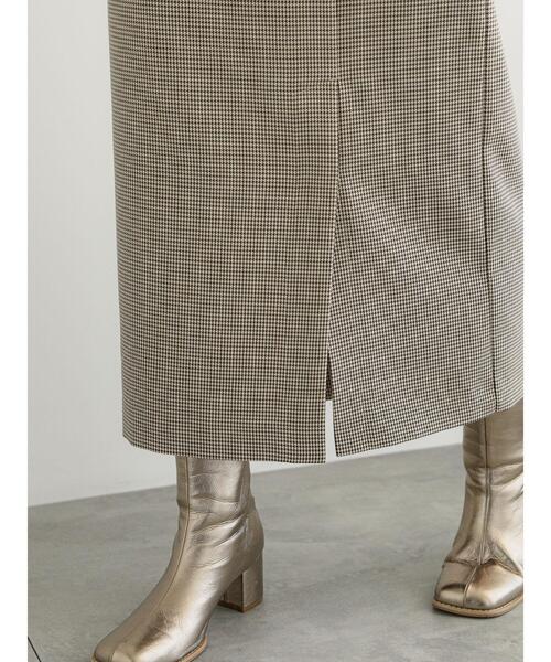 Te chichi(テチチ)の「チェックロングタイトスカート(セットアップ可)(スカート・レディース・ベージュ・F)」の10枚目の写真