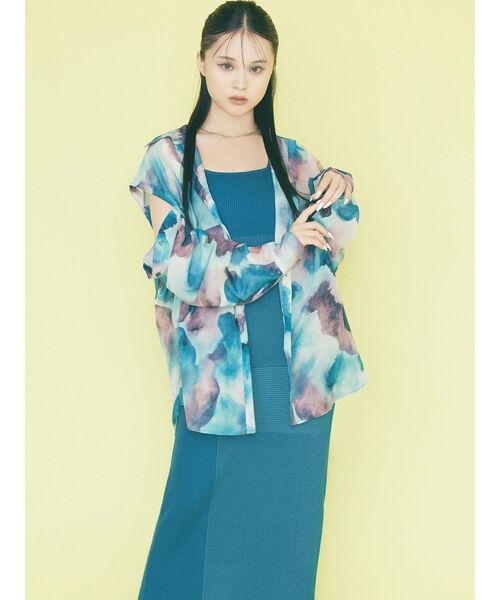 MURUA（ムルーア）の「ナローニットワンピース（ワンピース・レディース・アイボリー/ブルー/グレー/レッド・FREE）」の9枚目の写真