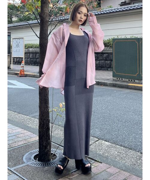 MURUA（ムルーア）の「ナローニットワンピース（ワンピース・レディース・アイボリー/ブルー/グレー/レッド・FREE）」の21枚目の写真