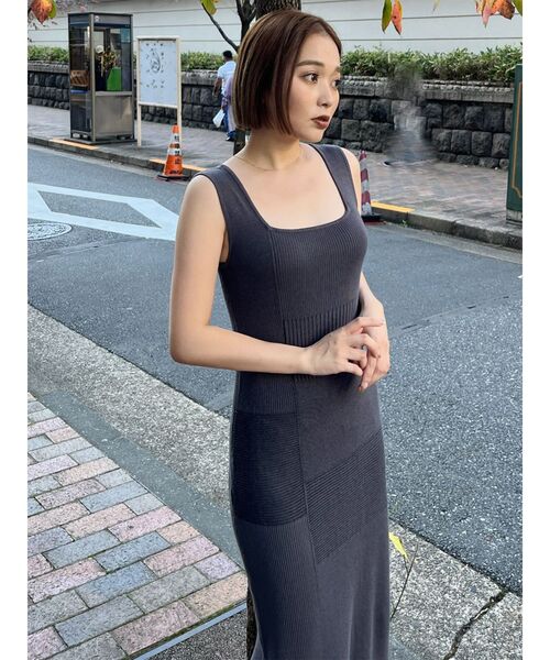 MURUA（ムルーア）の「ナローニットワンピース（ワンピース・レディース・アイボリー/ブルー/グレー/レッド・FREE）」の22枚目の写真