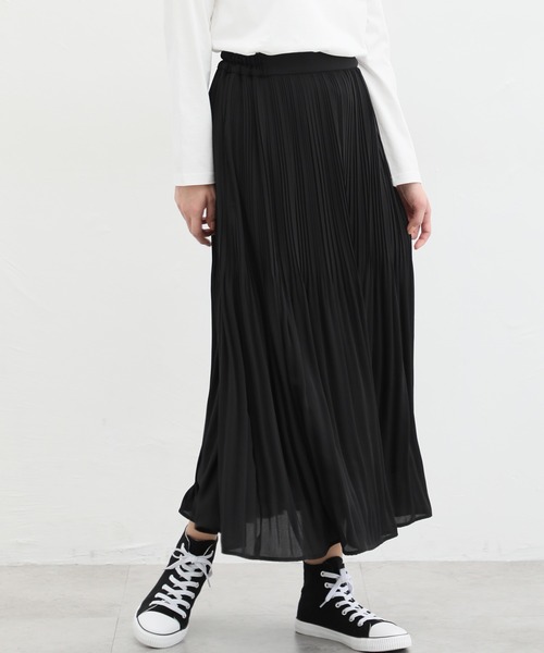 Honeys（ハニーズ）の「プリーツロングスカート（スカート・レディース・ミント/グレイッシュベージュ/ピンク/ブラック/ブルー系その他・LL/3L/M/S/L）」の2枚目の写真