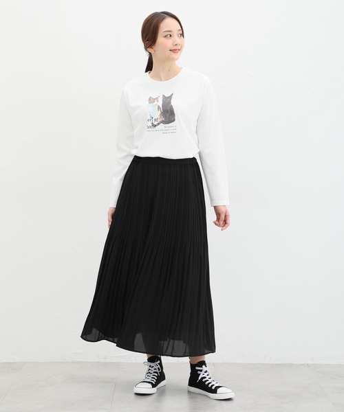 Honeys（ハニーズ）の「プリーツロングスカート（スカート・レディース・ミント/グレイッシュベージュ/ピンク/ブラック/ブルー系その他・LL/3L/M/S/L）」の6枚目の写真