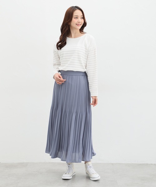 Honeys（ハニーズ）の「プリーツロングスカート（スカート・レディース・ミント/グレイッシュベージュ/ピンク/ブラック/ブルー系その他・LL/3L/M/S/L）」の11枚目の写真