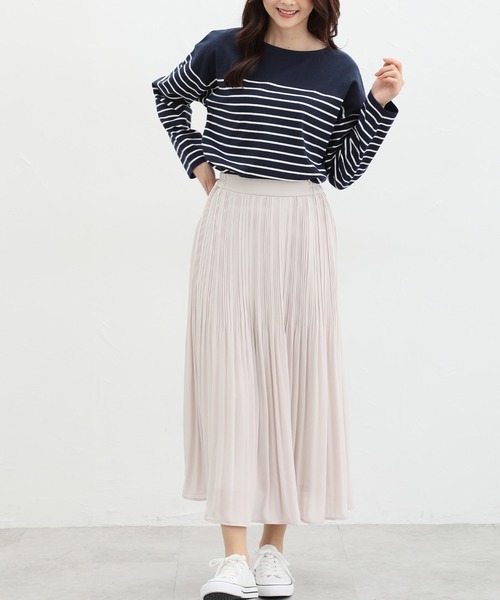 Honeys（ハニーズ）の「プリーツロングスカート（スカート・レディース・ミント/グレイッシュベージュ/ピンク/ブラック/ブルー系その他・LL/3L/M/S/L）」の16枚目の写真