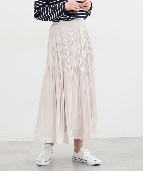 Honeys（ハニーズ）の「プリーツロングスカート（スカート・レディース・ミント/グレイッシュベージュ/ピンク/ブラック/ブルー系その他・LL/3L/M/S/L）」の17枚目の写真