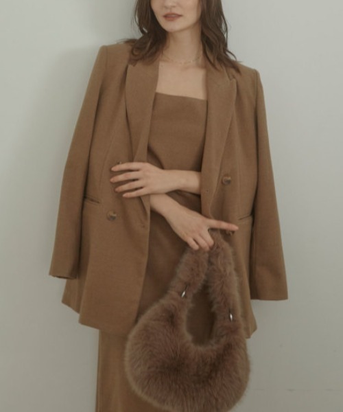 ACYM（アシーム）の「Chic herringbone slit ワンピース（ワンピース・レディース・ブラウン/アイボリー・FREE）」の11枚目の写真