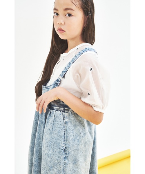 maarook(マルーク)の「ブリーチストレッチデニムジャンパースカート(ジャンパースカート・キッズ・ブルー・150cm/140cm/130cm/110cm/160cm/120cm)」の6枚目の写真