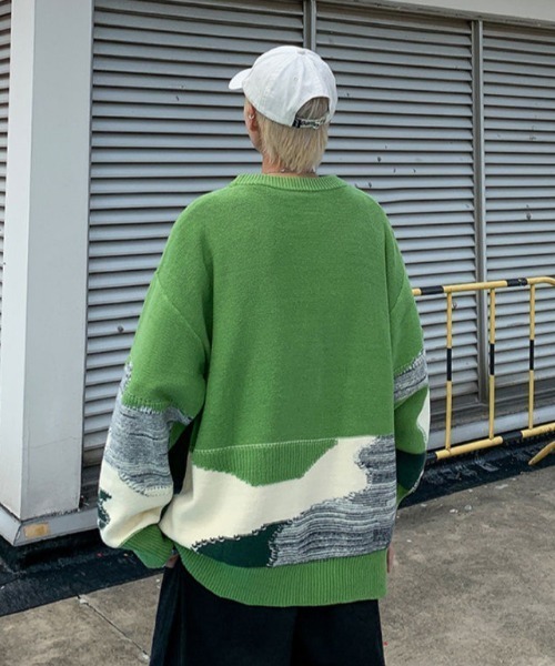 MGV(エムジーヴィー)の「マルチカラードッキングニット(ニット/セーター・メンズ・グリーン/ブラック・X-LARGE/MEDIUM/LARGE)」の3枚目の写真