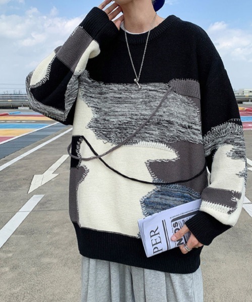 MGV(エムジーヴィー)の「マルチカラードッキングニット(ニット/セーター・メンズ・グリーン/ブラック・X-LARGE/MEDIUM/LARGE)」の5枚目の写真
