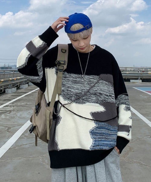 MGV(エムジーヴィー)の「マルチカラードッキングニット(ニット/セーター・メンズ・グリーン/ブラック・X-LARGE/MEDIUM/LARGE)」の7枚目の写真