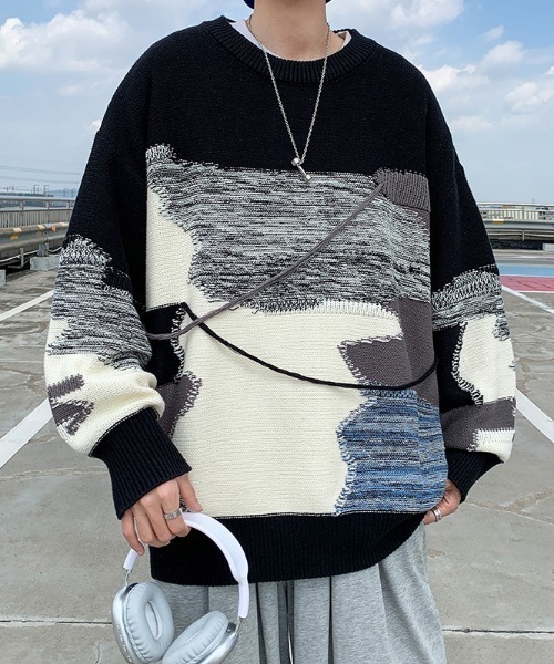 MGV(エムジーヴィー)の「マルチカラードッキングニット(ニット/セーター・メンズ・グリーン/ブラック・X-LARGE/MEDIUM/LARGE)」の10枚目の写真