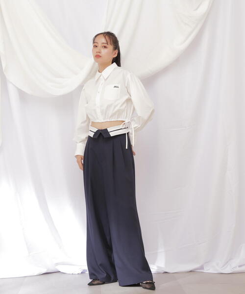 JILL BY JILLSTUART ロゴ入りウエストリボンシャツ JILL by JILL STUART（ジルバイジルスチュアート）の「◇ロゴ