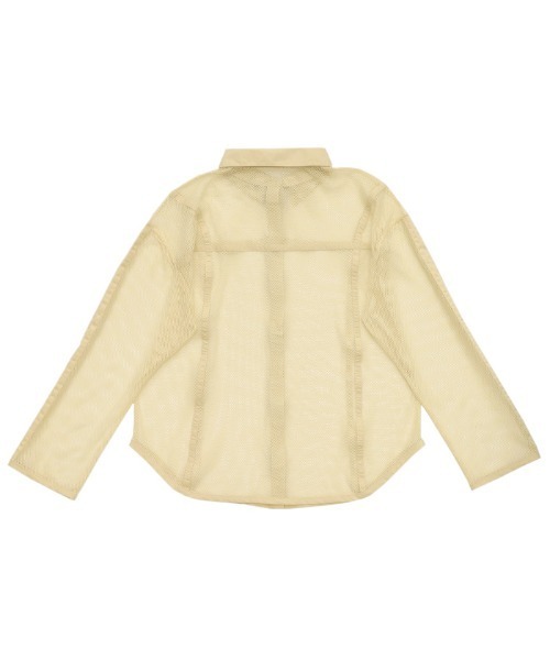 select MOCA(セレクトモカ)の「パイピングメッシュシャツ(シャツ/ブラウス・レディース・ブラック/アイボリー/ライトブラウン・FREE)」の7枚目の写真