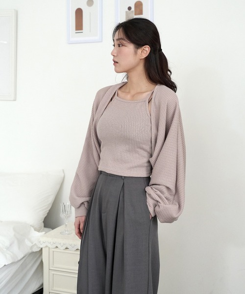 UNE MANSION（ユヌマンション）の「【男女兼用/UNISEX】【美脚/足長効果あり】2WAY仕様ウエストゴムハイウエストピンタックワイドシルエットロングスラックス（スラックス・レディース・ベージュ/グレー/ブラック・SMALL/MEDIUM/LARGE）」の10枚目の写真